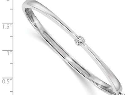 14K white gold diamond oval bangle, alternate view