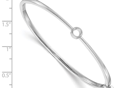 14K white gold oval bangle, alternate view