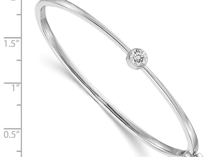 14K white gold diamond oval bangle, alternate view