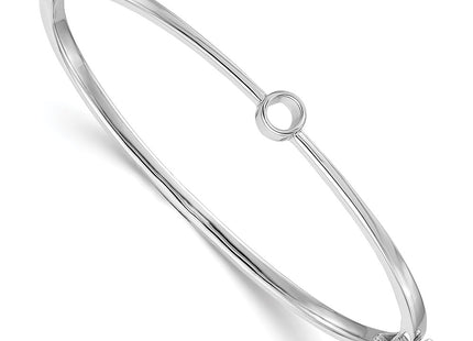 14K white gold oval bangle