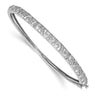 14k White Gold Swirl Design Complete 3/4 carat VS Diamond Hinged Oval Bangle Bracelet