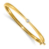 14k Polished Complete 1/4 carat A Diamond Hinged Oval Bangle Bracelet