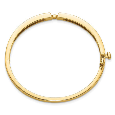 14K Holds 1/2 carat Round Stone Hinged Oval Bangle Bracelet Mounting