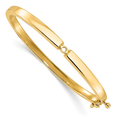 14K Holds 1/2 carat Round Stone Hinged Oval Bangle Bracelet Mounting