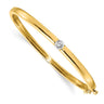 14k Polished Complete 1/2 carat AA Diamond Hinged Oval Bangle Bracelet