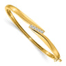 14k Complete 5-Stone 1/3 carat A Diamond Hinged Oval Bangle Bracelet
