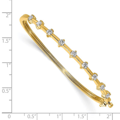 14K Complete 7/8 carat Diamond Hinged Oval Bangle Bracelet