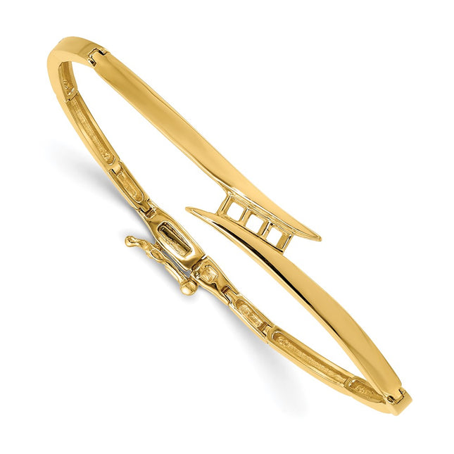 14K gold diamond bangle