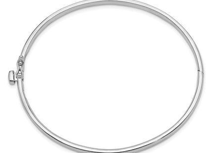 14K white gold oval bangle, alternate view