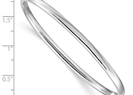 14K white gold oval bangle, another view