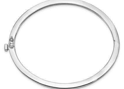 14K white gold oval bangle, alternate view