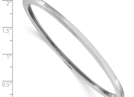 14K white gold oval bangle, another view