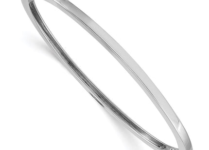 14K white gold oval bangle