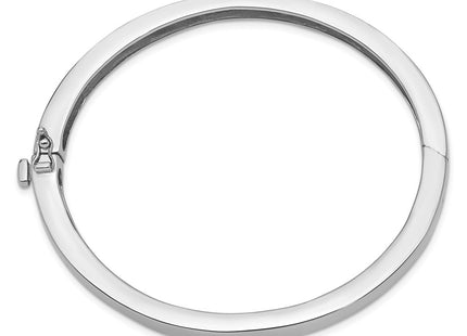 14K white gold oval bangle, alternate view