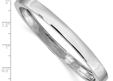 14K white gold oval bangle, another view