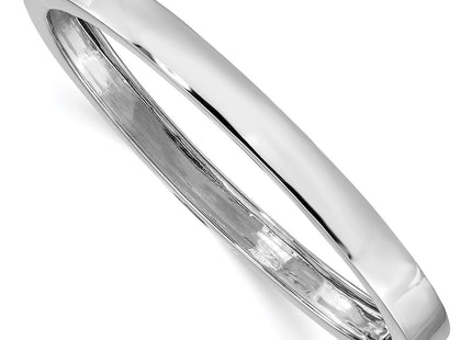 14K white gold oval bangle