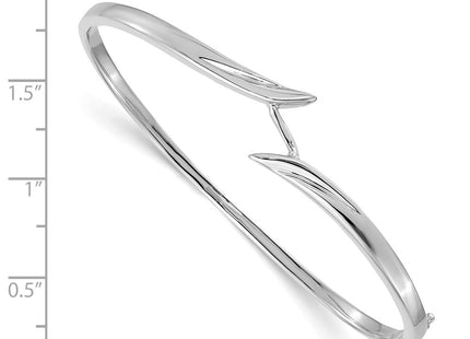 14K white gold oval bangle, alternate view