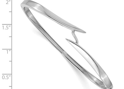 14k White Gold Hinged Oval Bangle Bracelet Mounting (Style XB264)