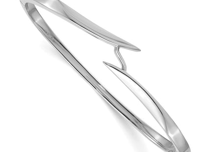 14k White Gold Hinged Oval Bangle Bracelet Mounting (Style XB264)