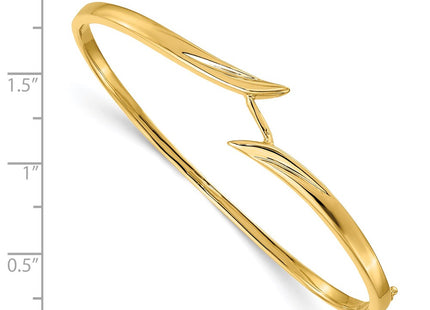 14K gold oval bangle, alternate view