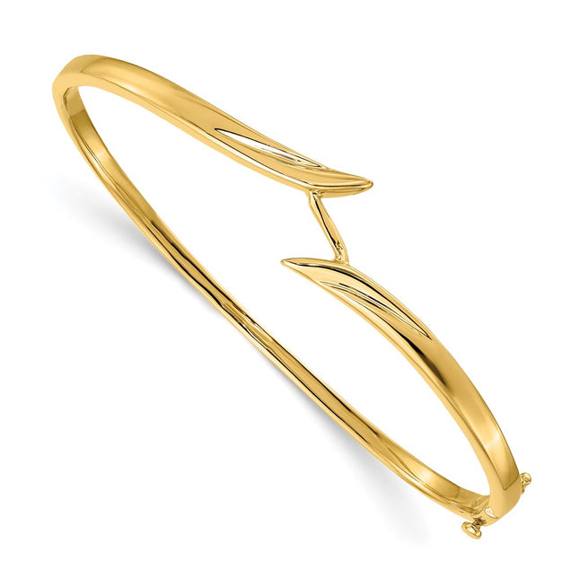 14k Hinged Oval Bangle Bracelet Mounting, 7 x 14mm