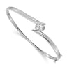 14k White Gold Complete 3/4 carat Emerald-cut AAA Diamond Hinged Oval Bangle Bracelet