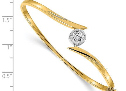 14K gold oval bangle, alternate view