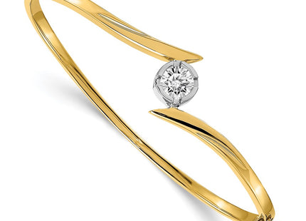 14K gold oval bangle