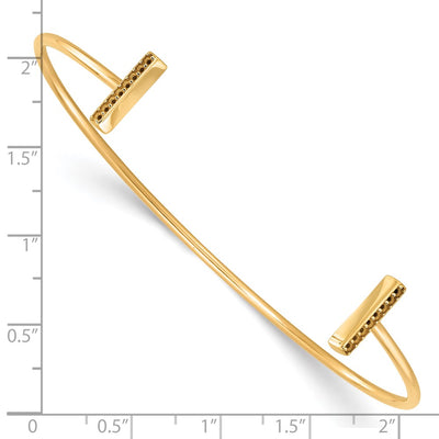 14K Holds 1/6 carat Round Stones Bar Flexible Cuff Bangle Bracelet Mounting