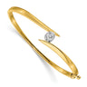 14k Two-tone Complete 3/8 carat A Diamond Hinged Oval Bangle Bracelet