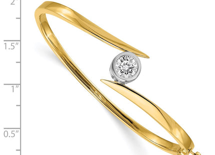 14K gold oval bangle, alternate view