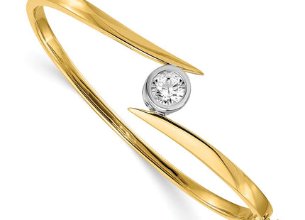14K gold oval bangle