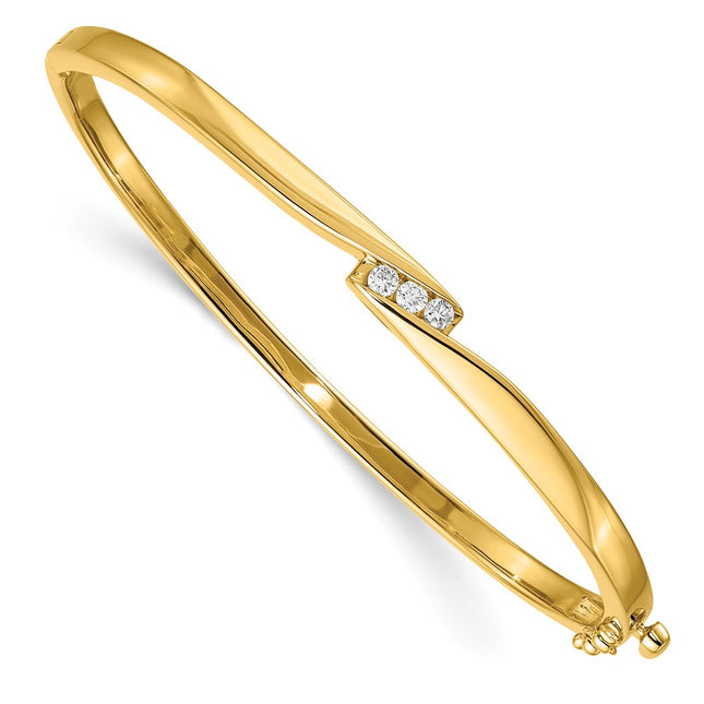 14K gold diamond bangle