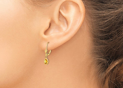 14K white gold garnet stud earrings, another view