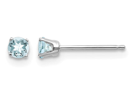 14K white gold aquamarine stud earrings