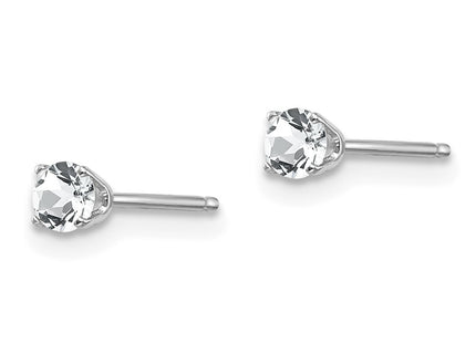 14K white gold topaz stud earrings, alternate view
