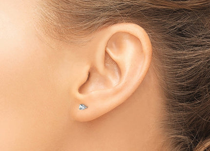 14K white gold topaz stud earrings, another view