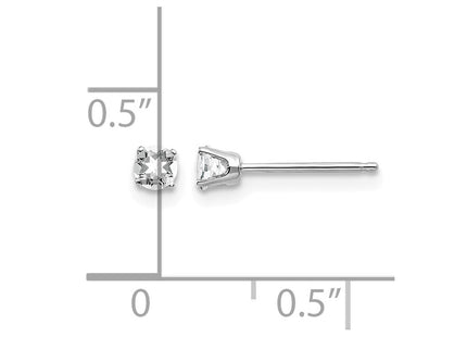 14K white gold topaz stud earrings, further view