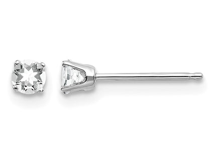 14K white gold topaz stud earrings