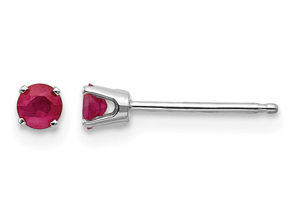 14K white gold ruby stud earrings