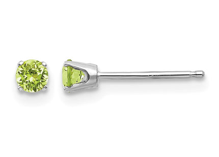 14K white gold peridot stud earrings