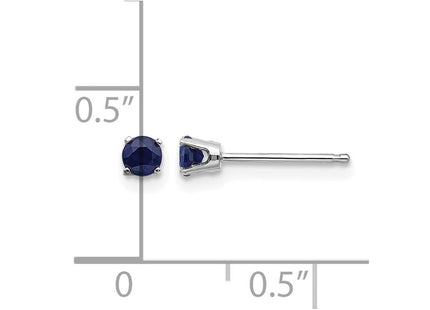 14K white gold sapphire stud earrings, further view