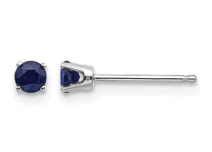 14K white gold sapphire stud earrings