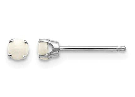 14K white gold opal stud earrings