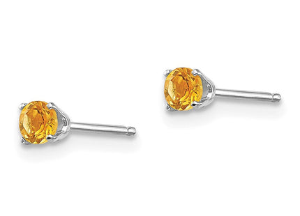 14K white gold emerald stud earrings, alternate view