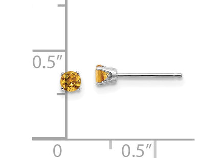 14K white gold emerald stud earrings, further view