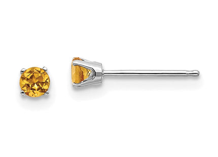 14K white gold emerald stud earrings