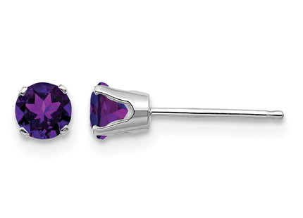 14K white gold amethyst stud earrings