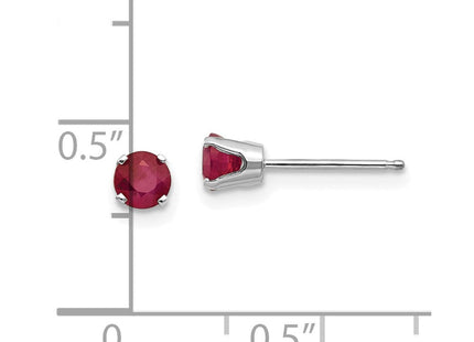 14k White Gold Ruby Stud Earrings (Style XBE127)
