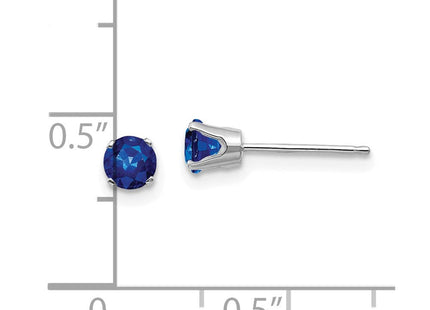 14k White Gold Sapphire Stud Earrings (Style XBE129)